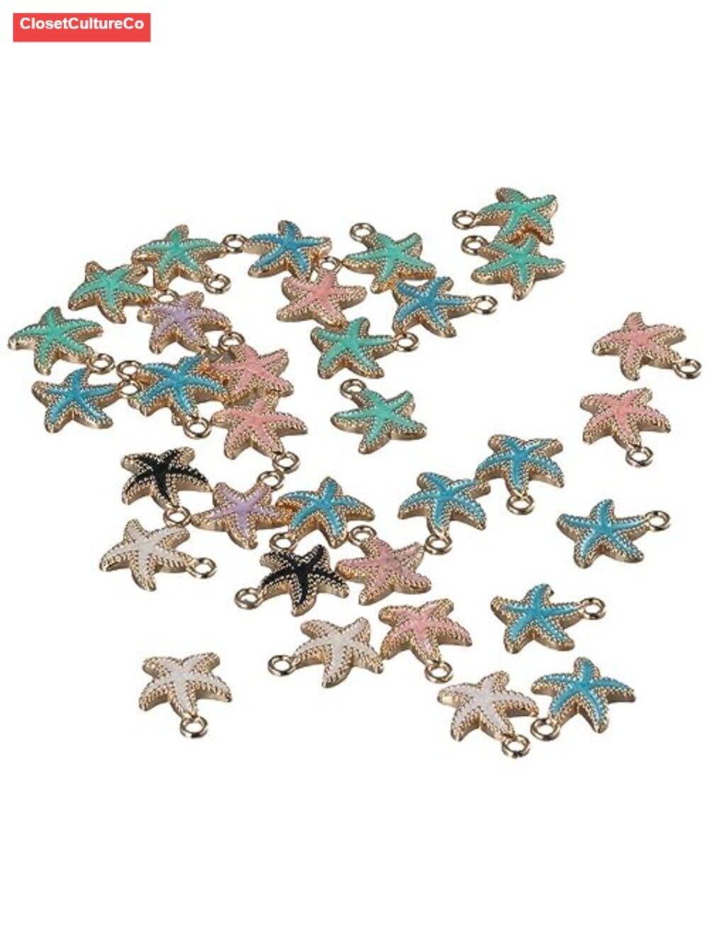 Alloy Enamel Starfish Pendants Charms for Jewelry Making DIY Crafts